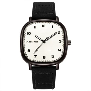 Luxurious Unisex Business Automatic Mechanical Tonneau Watch Sapphire Crystal Carbon Fiber Pointer Leather Strap Water Resistant