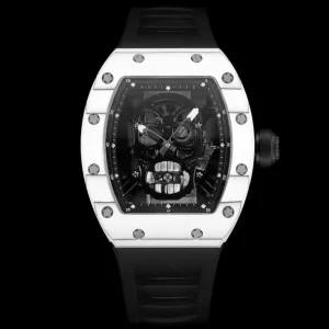 Luxury 52 Skeleton Tourbillon Automatic Mechanical Watch NTPT Carbon Fiber Barrel Shaped Case High End Fashion Sports Watch