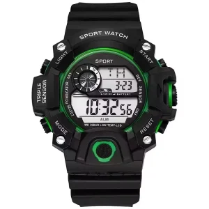 Luxury Analog Digital Sport Wrist Watch for Men Fashionable Waterproof 50mm Dial Diameter Plastic Dial