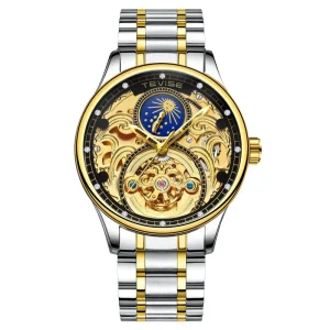 Luxury Automatic Mechanical Men’s Watches Custom Package Leather or Stainless Steel Strap Waterproof Wrist Watches