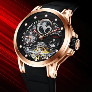Luxury Automatic Mechanical Watch for Men Moon Phase Skeleton Dial Silicone Strap Business Fashion Wristwatch