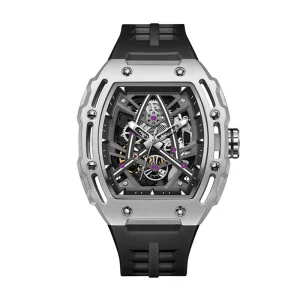 Luxury Automatic Men’s Sports Watch Stainless Steel Case Rubber Band Luminous Dial 3BAR Water Resistant Hip Hop Style