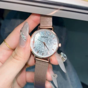 Luxury Band Watch for Women Elegant Waterproof Ladies Watch Quartz Glass Bursting Sky Star Design Stylish Reloj