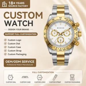 Luxury Business Chronograph WristWatch Waterproof Stainless Steel Band Mechanical Automatic Watches for Men