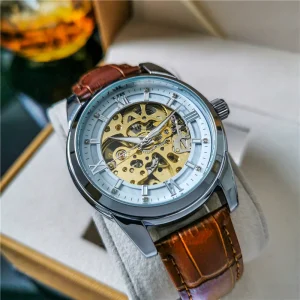Luxury Business Style Luminous Waterproof Men’s Watch High-Quality Skeleton Tourbillon Automatic Mechanical Watch