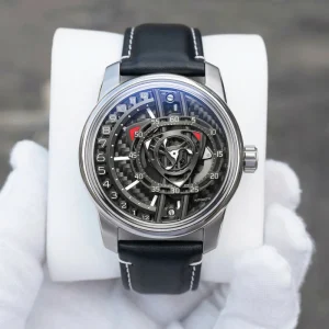 Luxury Carbon Fiber Dial Mechanical Automatic Retrograde Hours Watches Stainless Steel Case Watch Logo Customized Manufacturers