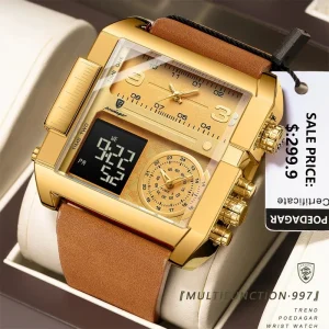 Luxury Chronograph Waterproof Luminous Day Week Watch for Men Digital Multifunction Quartz