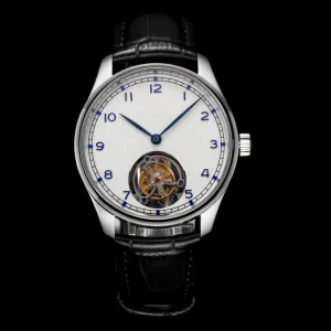 Luxury Classic Casual Automatic Watch Men Leather Strap Stainless Steel Case White Pointer Retro Durable