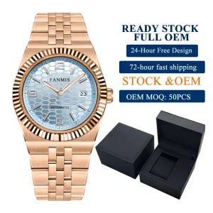 Luxury Classic Men’s Watch with NH35 Automatic Japan Movement Blue Hands 28.5mm Dial Display