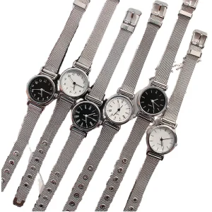 Luxury Classic Women’s Quartz Wristwatch Alloy Dress Jewelry Pointer Dial Fashionable Glass Relogio Opp Bag Business