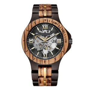 Luxury Custom Fashion Wood Alloy Watch with MIYOTA Quartz Movement, 45mm, Date/Day Display, Roman Numeral Dial, Unisex