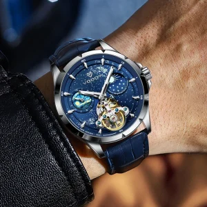 Luxury Customizable Mechanical Watch with Luminous Tourbillon Design and Stainless Steel Case