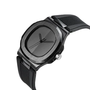 Luxury Customized Logo Synthetic Sapphire Mirror Men’s Ultra Thin Black Dial Mechanical Watch