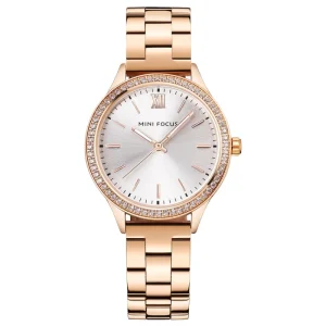 Luxury Design Diamond Luminous Pointer Timing Retro Stainless Steel Lightweight Work Waterproof Quartz Women’s Watch, MF0043L