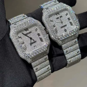 Luxury Diamond Hip Hop Automatic Movement Luxury Watches VVS1 Bussdown Moissanite Watch Iced Out for Men with Box