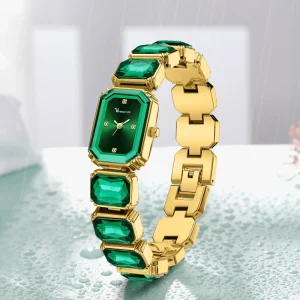 Luxury Diamond Square Women’s Watch Fashion Stainless Steel Strap Waterproof Quartz Movement Watches Ladies Bracelet Wristwatch
