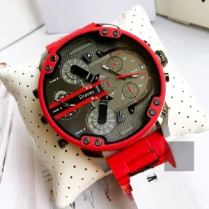 Luxury Dual Time Zone Men’s Quartz Watch, Oversize Large Wristwatch, Custom Logo, Business