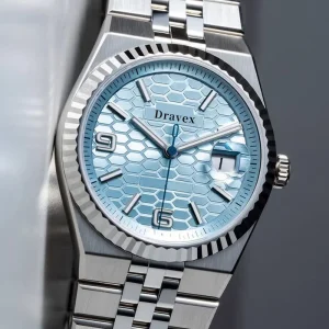 Luxury ETA Mechanical Stainless Steel Business Fashion Men’s Watch Pointer Dial Waterproof Luminous Blue Wristwatch