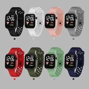 Luxury Electronic Cartoon LED Digital Watch Fashion Square Sports Children Student Watch