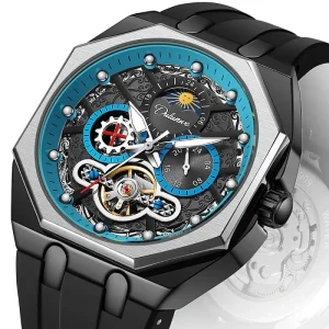 Luxury Fashion Business Automatic Watch Men Waterproof Luminous Skeleton Mechanical Watch