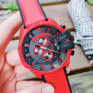 Luxury Fashion Large Dial Stainless Steel Leather Rubber Waterproof Multi-Time Zone European Quartz Watch for Men