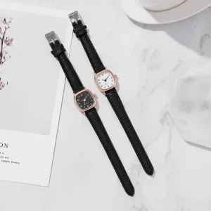 Luxury Fashion Quartz Wristwatch Women Classic Business Casual 20mm Leather Belt Square Alloy Glass Pointer Roman