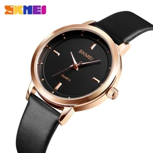 Luxury Fashion Women’s Quartz Wrist Watch Alloy Case Leather Strap 32mm Glass Water Resistant Pointer