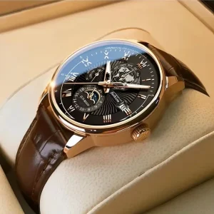 Luxury High-quality Leather Watch Waterproof Date Display Casual Watch Business Men’s Quartz Watch