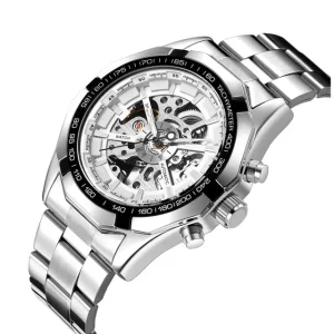 Luxury Hollow Automatic Waterproof Steel Band Wrist Watch Mechanical Watch for Men