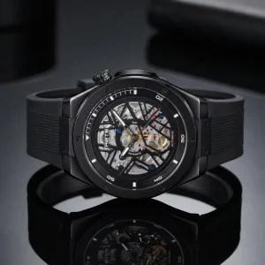 Luxury Hollow Out High Quality Japanese Automatic Mechanical Movement Silicon Rubber Band Men Wrist Watch