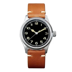 Luxury Japanese Movement Sapphire Glass Quartz Watch Alloy Back Custom Unisex Watch Genuine Leather Strap 18mm Water