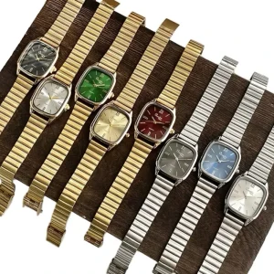 Luxury Ladies Casual Stainless Steel Oval Glass Fashion Business Quartz Women Watch