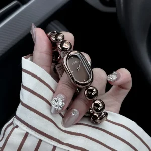 Luxury Ladies Women’s Quartz Watch Oval Simple Design Stainless Steel Band Glass Business Fashion Watches for Lady