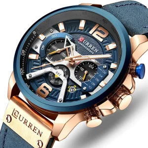 Luxury Leather Wrist Watch Man Chronograph Wristwatch Casual Sport Watches for Men