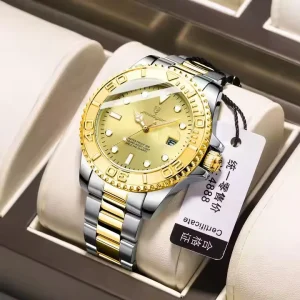 Luxury Man Watches Waterproof Luminous Stainless Steel Date Quartz Watch Calendar Wristwatch Reloj