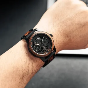 Luxury Mechanical Automatic Wood Watch for Man