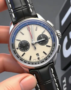 Luxury Mechanical Watch with Sapphire Crystal Dial 42mm Round Case Genuine Leather Band Complete Calendar Unisex Fashion