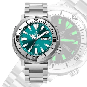 Luxury Men Automatic Mechanical Watches Luminous Hands Stainless Steel Strap Watch