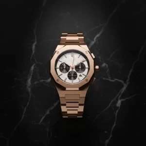 Luxury Men Chronograph Wrist Watch Full Stainless Steel Band Glass Waterproof SEIKO Movement Business Casual Customizable Logo