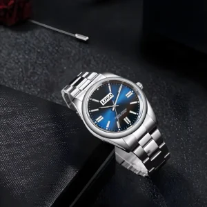 Luxury Men Quartz Watch 18mm Band Pointer Dial Waterproof Stainless Steel Luminous Custom Logo Engraved Gift