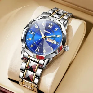 Luxury Men Quartz Watches Business Man Wristwatch Waterproof Luminous Date Week Quartz Men’s Watch