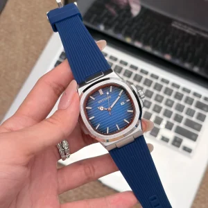 Luxury Men’s Alloy Square Case Silicone Strap Quartz Watch Business Waterproof Simple Fashion Luminous Date