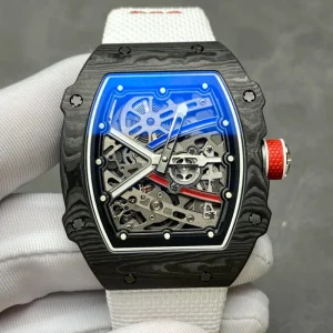 Luxury Men’s Business Sport Skeleton Mechanical Watch High Quality 67-02 Ultra Thin TPT Carbon Fiber Tonneau Automatic Watch