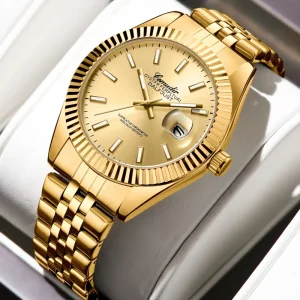 Luxury Men’s Business Wristwatch Hollowed Out Luminous Calendar Waterproof Quartz Watch
