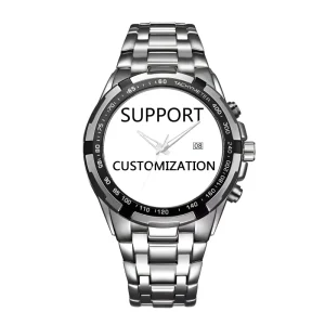 Luxury Men’s Customized Sports and Fashion Watches Personalized with Your Logo Photo Name or Blessings Print