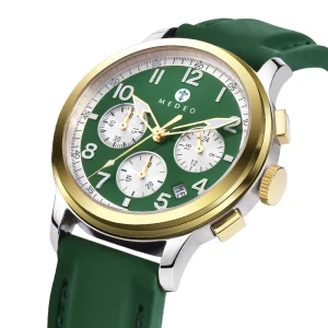 Luxury Men’s Quartz Watch Stainless Steel Leather Band Waterproof 5BAR Mineral Glass Dial Calendar Wrist Watch