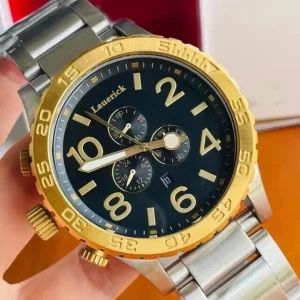 Luxury Men’s Quartz Watch Stainless Steel Strap Blue Large Case Diameter Fashionable Business Simple Pointer