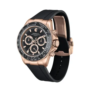 Luxury Men’s Tourbillon Automatic Mechanical Watches Featuring Triple eyed Dial Design Stainless Steel Case
