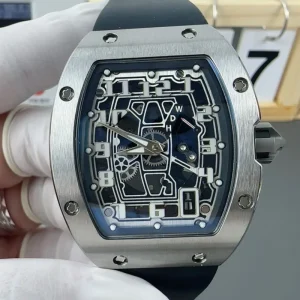 Luxury Men’s Ultra Thin Skeleton Automatic Watch Stainless Steel Tonneau Case High Quality Business Sports Mechanical Wristwatch