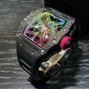 Luxury Men’s Watch 44mm Tonneau Case Watch Full Carbon Fiber Forged Case Men’s Mechanical Watches